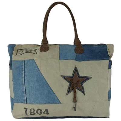 Sunsa XXL Handtasche Jeans Tasche große Shopper Vintage Schultertasche Badetasche