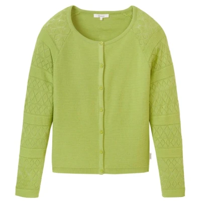 Tranquillo - Women's Ajour Strickjacke - Fleecejacke Gr M grün