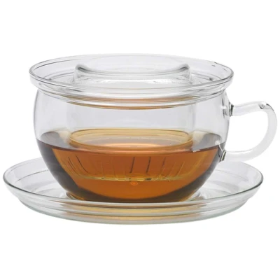 Trendglas Jena Teetasse Tea Time aus Glas mit Sieb und mit Deckel