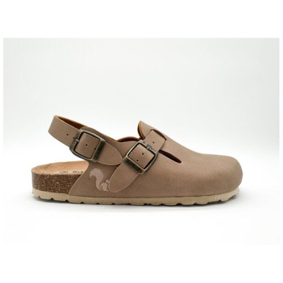Vegane thies ® Eco Bio Backstrap Clogs aus rec. PET mit Kork-Tieffussbett