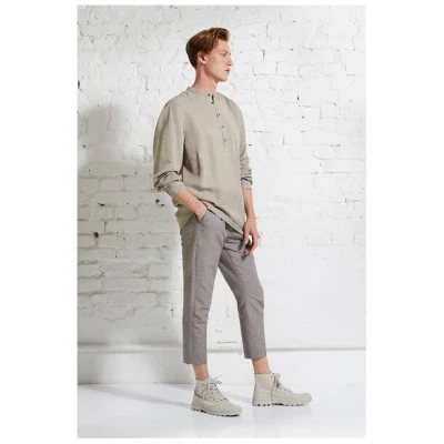 Wunderwerk Herrenhemd ohne Kragen aus Lyocell (TENCEL) & Leinen