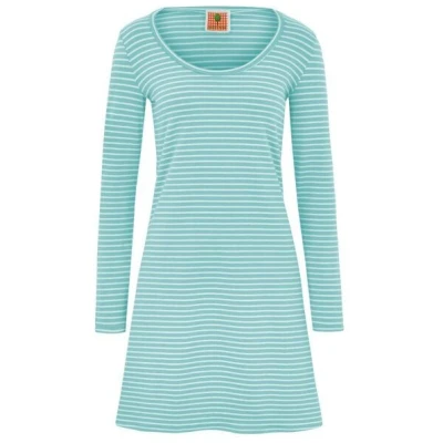 æbletræ BIO Kleid - Langarm - hellblau/creme gestreift (Frühling/Sommer 2025)