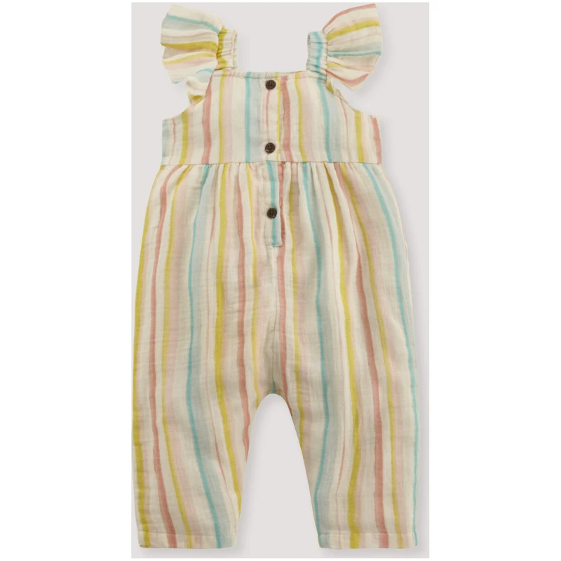 hessnatur Baby Musselin Strampler aus Bio-Baumwolle - blau - Größe 62/68