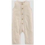hessnatur Baby Strampler Regular aus Bio-Baumwolle mit Leinen - natur - Größe 62/68