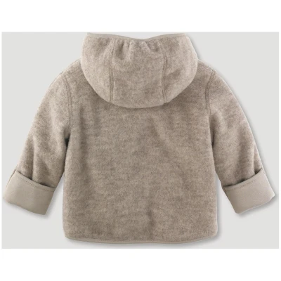 hessnatur Baby Wollfleece Jacke Regular aus Bio-Merinowolle - grau - Größe 62/68