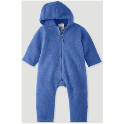 hessnatur Baby Wollfleece Overall Regular aus Bio-Merinowolle - blau - Größe 62/68
