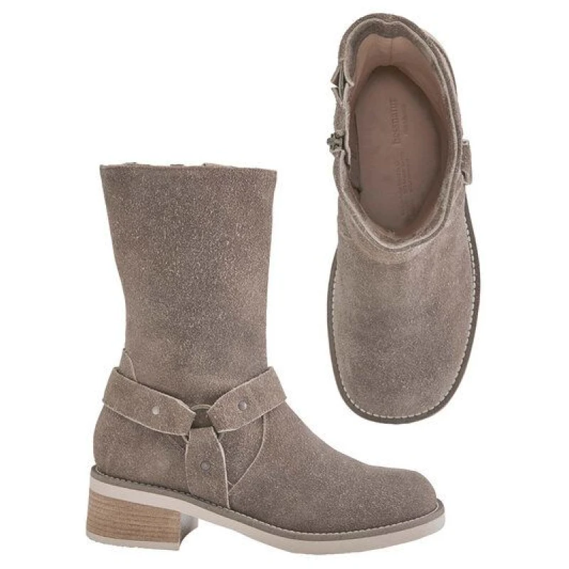 hessnatur Biker Boots aus chromfrei gegerbtem Velours-Leder