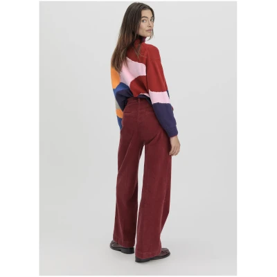 hessnatur Damen Cord Hose Regular aus Bio-Baumwolle - rot - Größe 36