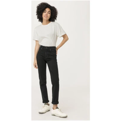 hessnatur Damen Coreva™Jeans LINN High Rise Slim aus Bio-Denim - schwarz - Größe 26/30