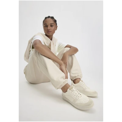 hessnatur Damen Court Sneaker aus chromfrei gegerbtem Leder - weiß - Größe 37