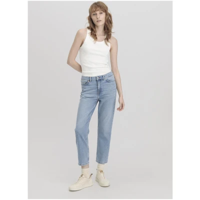 hessnatur Damen Jeans BEA High Rise Straight aus Bio-Denim - blau - Größe 29/29