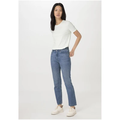 hessnatur Damen Jeans BEA High Rise Straight aus Bio-Denim - blau - Größe 30/30