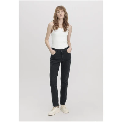 hessnatur Damen Jeans HANNA High Rise Mom aus Bio-Denim - schwarz - Größe 26/30