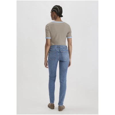hessnatur Damen Jeans LINA Mid Rise Skinny aus Bio-Denim - blau - Größe 25/30
