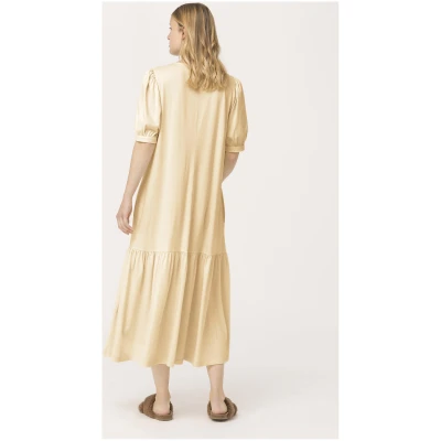 hessnatur Damen Jerseykleid aus Bio-Baumwolle - gelb - Größe 36