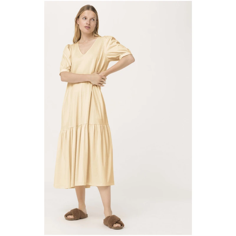 hessnatur Damen Jerseykleid aus Bio-Baumwolle - gelb - Größe 36