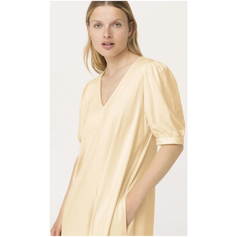 hessnatur Damen Jerseykleid aus Bio-Baumwolle - gelb - Größe 36