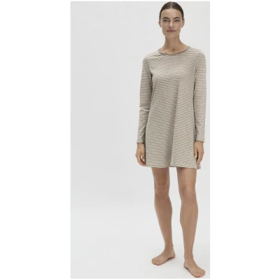 hessnatur Damen Nachthemd Relaxed PURE COTTON aus Bio-Baumwolle - beige - Größe 36