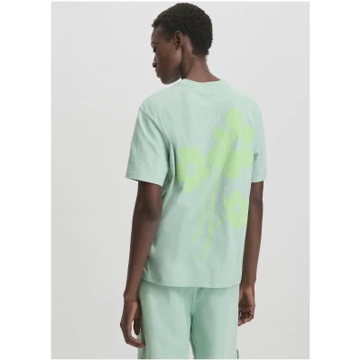hessnatur Damen Print T-Shirt Oversize aus Bio-Baumwolle - grün - Größe 34