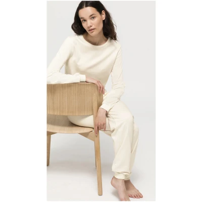 hessnatur Damen Pyjama Regular "Pure Nature" aus Bio-Baumwolle - natur - Größe 38