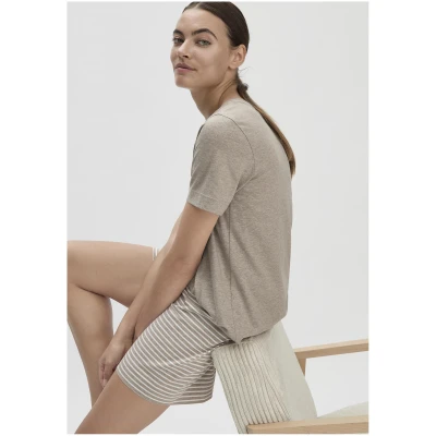 hessnatur Damen Pyjama Relaxed PURE COTTON aus Bio-Baumwolle - beige - Größe 46