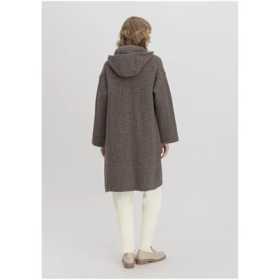 hessnatur Damen Rhön Strickmantel Oversize aus regionaler Schurwolle - beige - Größe S