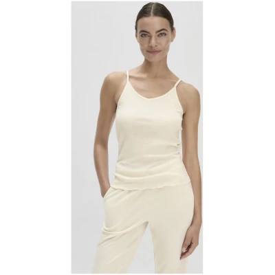 hessnatur Damen Spaghetti-Top V-Neck Fitted 2er-Set PURE NATURE aus Bio-Baumwolle - natur - Größe 34