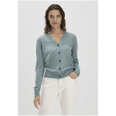 hessnatur Damen Strickjacke Regular aus Bio-Merinowolle - grün - Größe 40