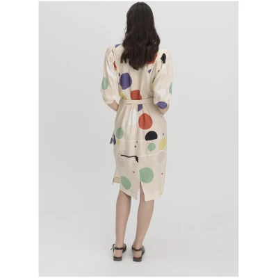hessnatur Damen WUNDERKIND × hessnatur Wrap Kleid Midi aus Leinen - rosa - Größe 38