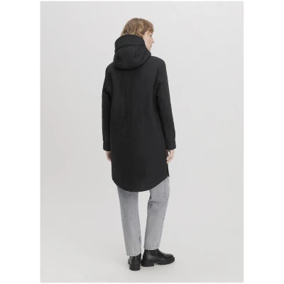 hessnatur Damen Winter Parka Regular Nature Shell aus Bio-Baumwolle - schwarz - Größe 34