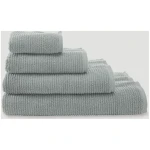 hessnatur Frottier Handtuch Rippstruktur aus Bio-Baumwolle - grün - Größe 30x50 cm