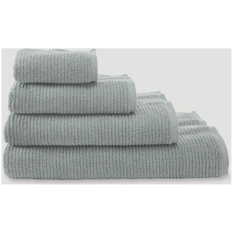 hessnatur Frottier Handtuch Rippstruktur aus Bio-Baumwolle - grün - Größe 30x50 cm