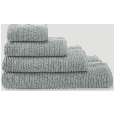 hessnatur Frottier Handtuch Rippstruktur aus Bio-Baumwolle - grün - Größe 50x100 cm