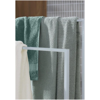 hessnatur Frottier Handtuch Rippstruktur aus Bio-Baumwolle - grün - Größe 50x100 cm