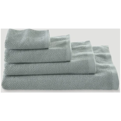 hessnatur Frottier-Handtuch mit Struktur aus Bio-Baumwolle - grün - Größe 30x50 cm