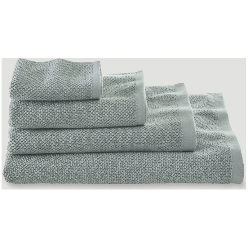 hessnatur Frottier-Handtuch mit Struktur aus Bio-Baumwolle - grün - Größe 30x50 cm