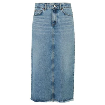 hessnatur Jeans Rock Midi Regular aus reinem Bio-Denim