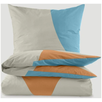 hessnatur Perkal Bettwäsche-Set VALI aus Bio-Baumwolle - blau - Größe 135x200 / 40x80 cm