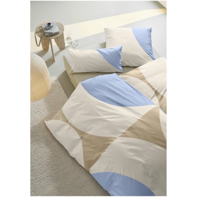 hessnatur Perkal Bettwäsche-Set VALI aus Bio-Baumwolle - blau - Größe 135x200 / 40x80 cm