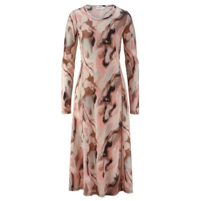 hessnatur Print Premium Light Jersey Kleid Midi Slim aus reiner Bio-Baumwolle