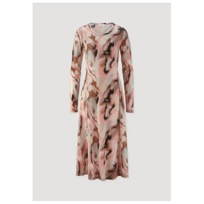 hessnatur Print Premium Light Jersey Kleid Midi Slim aus reiner Bio-Baumwolle