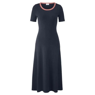 hessnatur Rib Jersey Kleid Midi Slim aus Bio-Baumwolle