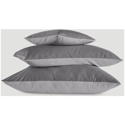 hessnatur Satin Wende-Kissenbezug aus Bio-Baumwolle - grau - Größe 80x80 cm