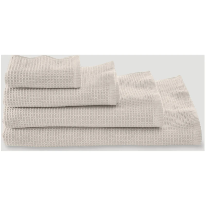 hessnatur Waffelpiqué-Handtuch aus Bio-Baumwolle - beige - Größe 100x180 cm