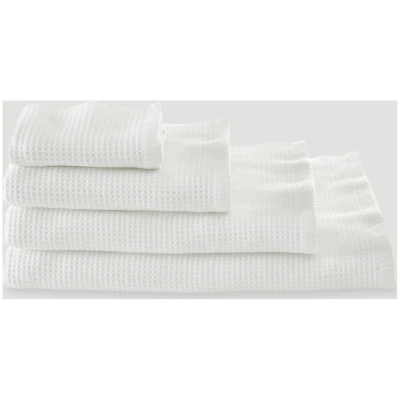 hessnatur Waffelpiqué-Handtuch aus Bio-Baumwolle - weiß - Größe 100x180 cm