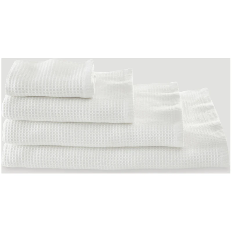 hessnatur Waffelpiqué-Handtuch aus Bio-Baumwolle - weiß - Größe 100x180 cm