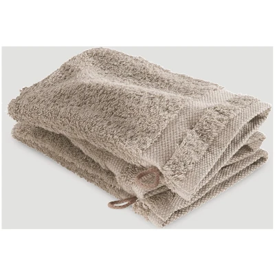 hessnatur Waschhandschuh im 3er-Pack aus Bio-Baumwolle - beige - Größe 15x20 cm