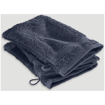 hessnatur Waschhandschuh im 3er-Pack aus Bio-Baumwolle - blau - Größe 15x20 cm