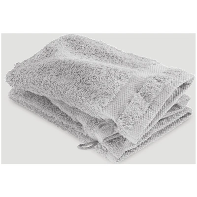 hessnatur Waschhandschuh im 3er-Pack aus Bio-Baumwolle - grau - Größe 15x20 cm