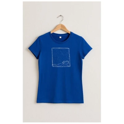 ilovemixtapes Rough Sea Damen T-Shirt aus Bio-Baumwolle mit Kutter-Motiv - Fair & Nachhaltig